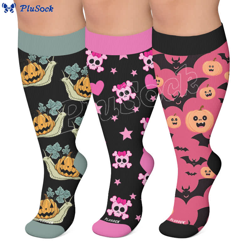 Plus Size Snail Pumpkin Compression Socks - image 0