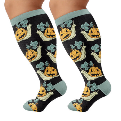 Plus Size Snail Pumpkin Compression Socks - image 8