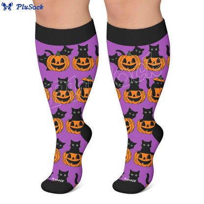 Plus Size Pumpkin Parade Compression Socks - image 6