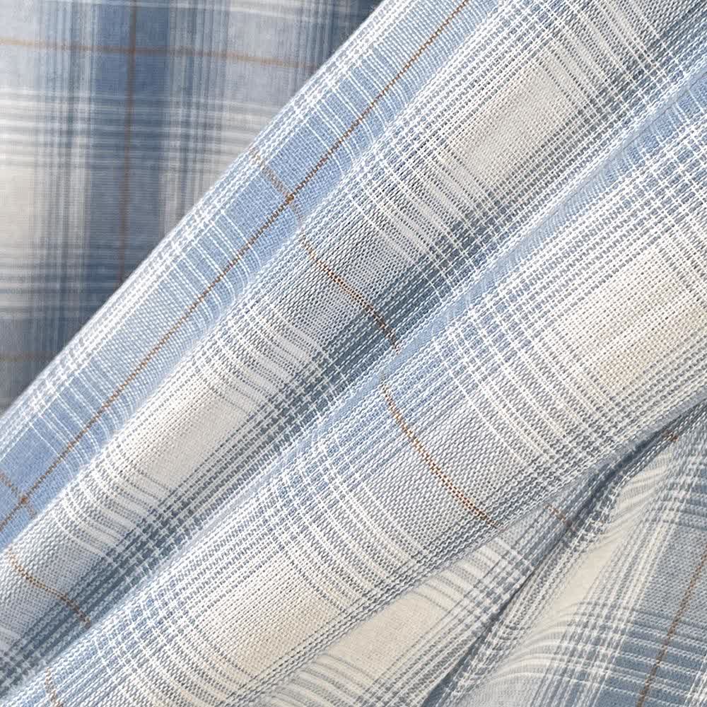 Plus Size Cotton Plaid Shirt and Cami Dress Lounge Set - image 5