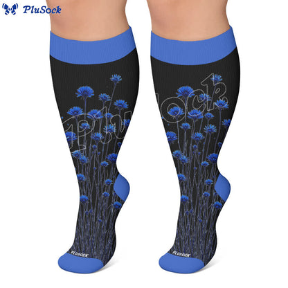 Plus Size Midnight Tulip Compression Socks - image 7