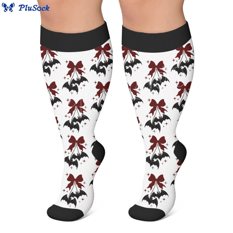 Plus Size Festive Bow Compression Socks - image 6
