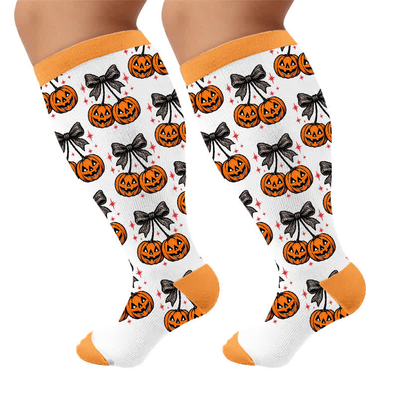 Plus Size Festive Bow Compression Socks - image 10