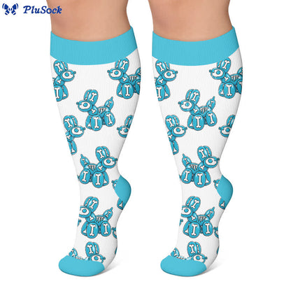 Plus Size Balloon Dog Skull Compression Socks - image 7