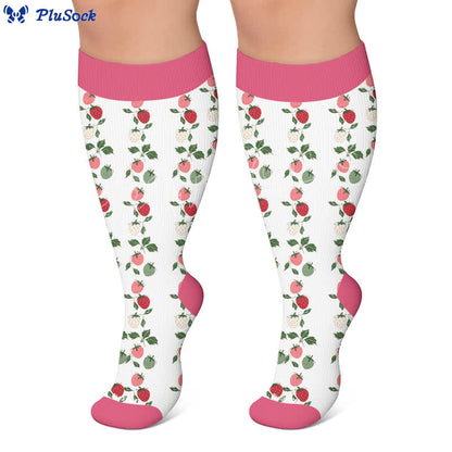 Plus Size Floral Ribbed Compression Socks - image 7