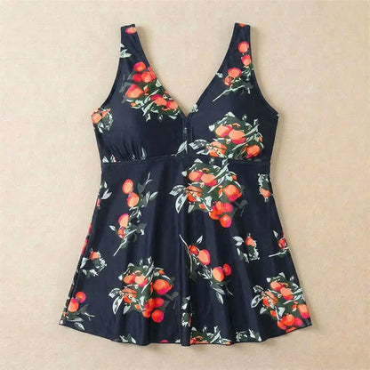 Leopard Flower Print Empire Waist Swim Dress - image 16