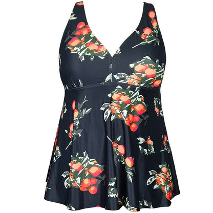Leopard Flower Print Empire Waist Swim Dress - image 14