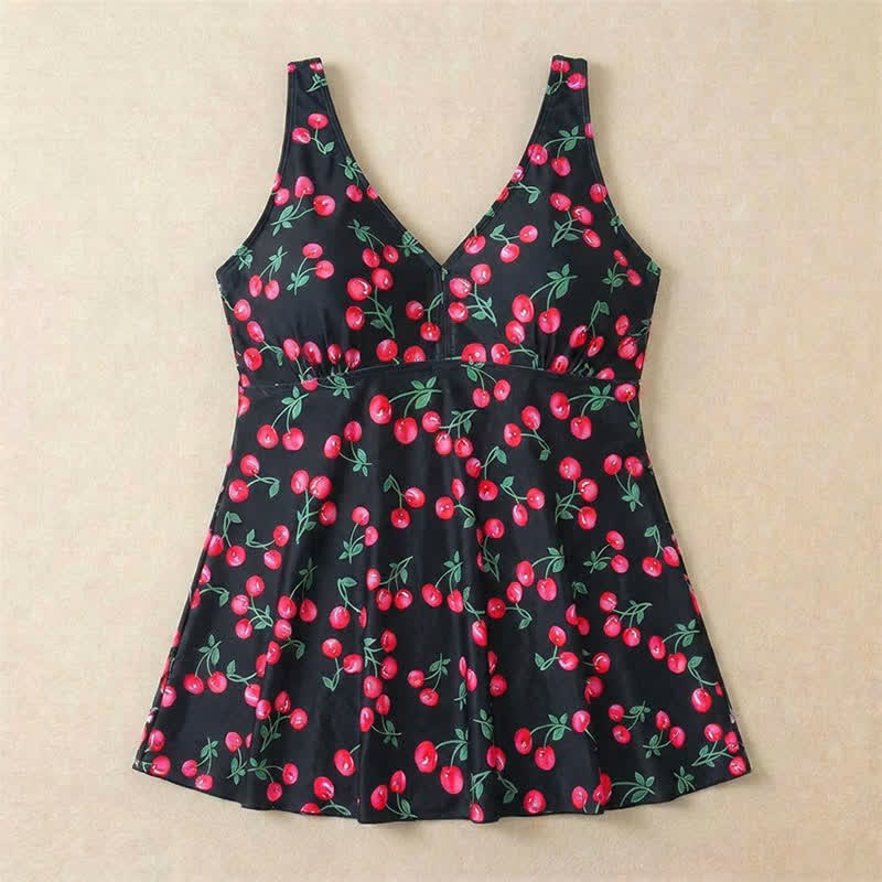 Leopard Flower Print Empire Waist Swim Dress - image 19