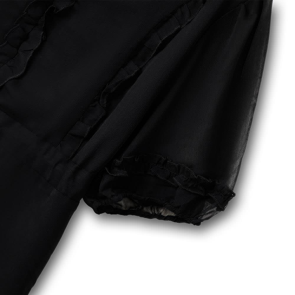 Plus Size Elegant V-Neck Ruffle Tie-Waist Midi Dress - image 2