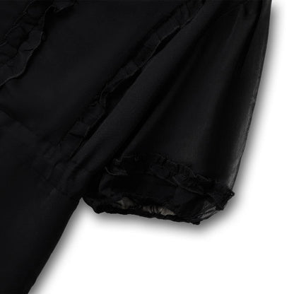 Plus Size Elegant V-Neck Ruffle Tie-Waist Midi Dress - image 2