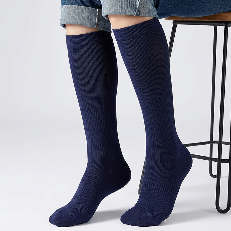 Plus Size Solid Color Anti-slip Compression Socks(6 Pairs) - image 4