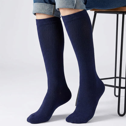 Plus Size Solid Color Anti-slip Compression Socks(6 Pairs) - image 4