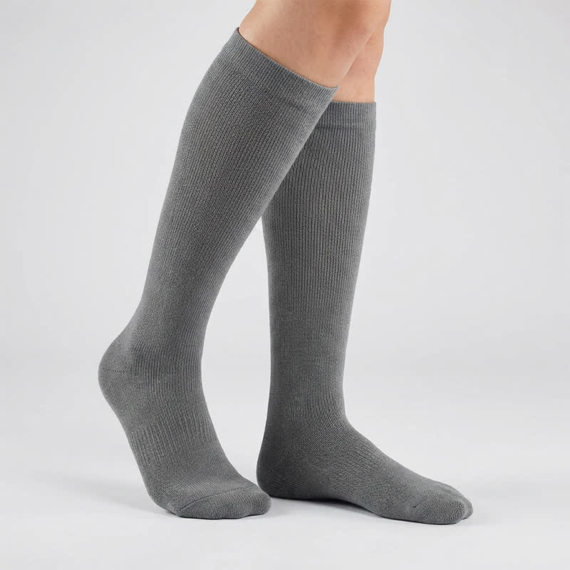 Plus Size Solid Color Anti-slip Compression Socks(6 Pairs) - image 6