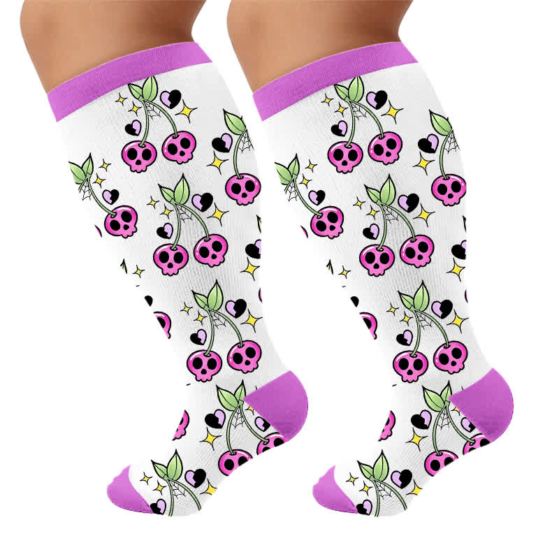 Plus Size Pink Purple Novelty Compression Socks - image 10