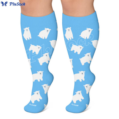 Plus Size Cartoon Flower & Animal Print Compression Socks - image 5