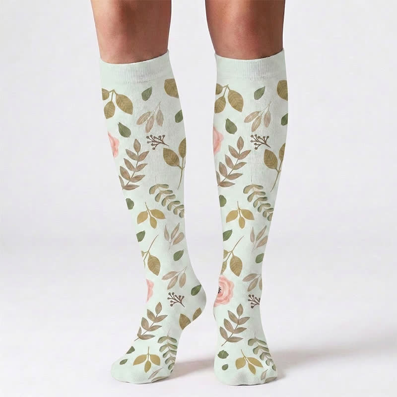 Flower Leaves Compression Socks(6 Pairs) - image 5