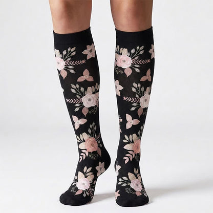 Flower Leaves Compression Socks(6 Pairs) - image 1