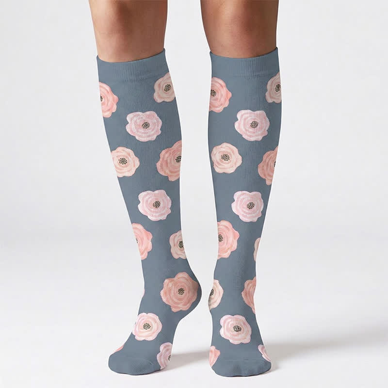Flower Leaves Compression Socks(6 Pairs) - image 4