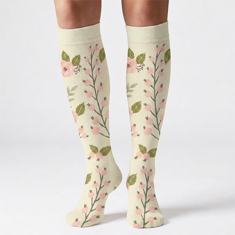 Flower Leaves Compression Socks(6 Pairs) - image 3