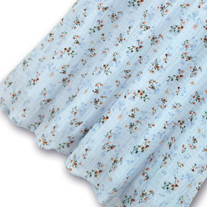 Plus Size Blue Floral Puff Sleeve Midi Dress - image 2