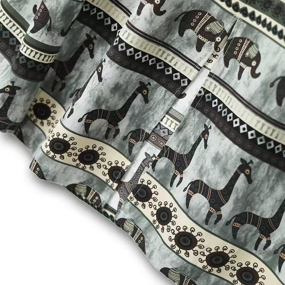 Plus Size Navy Top Animal Print Dress Set - image 5