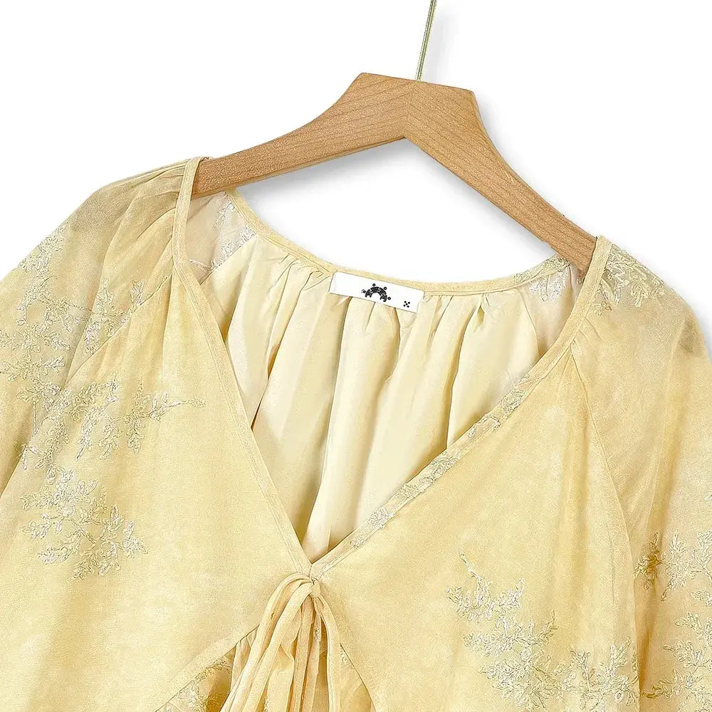 Plus Size Yellow Floral Cape Top Maxi Skirt Set - image 1