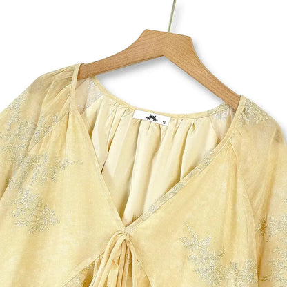 Plus Size Yellow Floral Cape Top Maxi Skirt Set - image 1