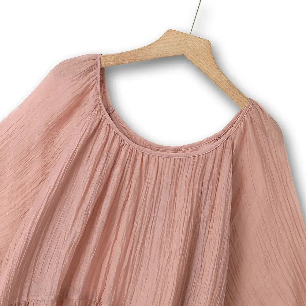 Plus Size Pink Textured Empire Midaxi Dress - image 4