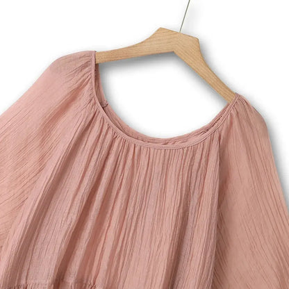 Plus Size Pink Textured Empire Midaxi Dress - image 4