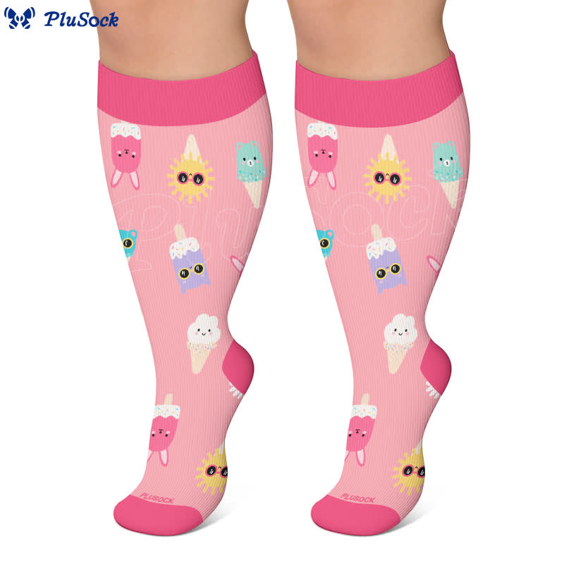 Plus Size Beach Capybara & Dog Print Compression Socks - image 6