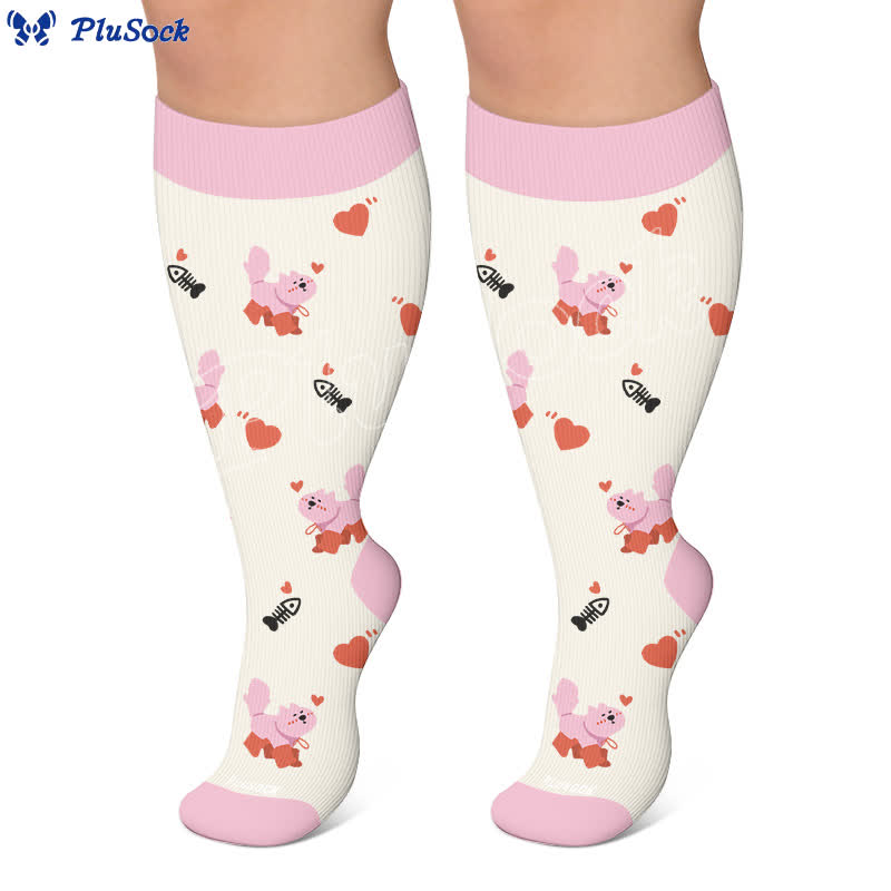 Plus Size Panda Cat Dog Print Compression Socks - image 5