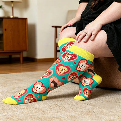 Plus Size Heart Sunglasses Dog Compression Socks - image 2