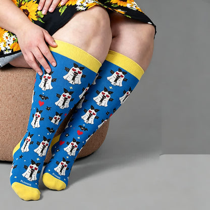 Plus Size Angel Ghost Heart Compression Socks - image 2