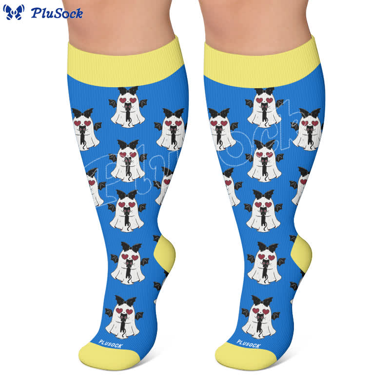 Plus Size Angel Ghost Heart Compression Socks - image 6
