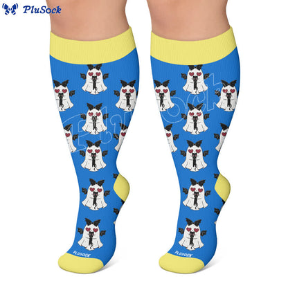Plus Size Angel Ghost Heart Compression Socks - image 6