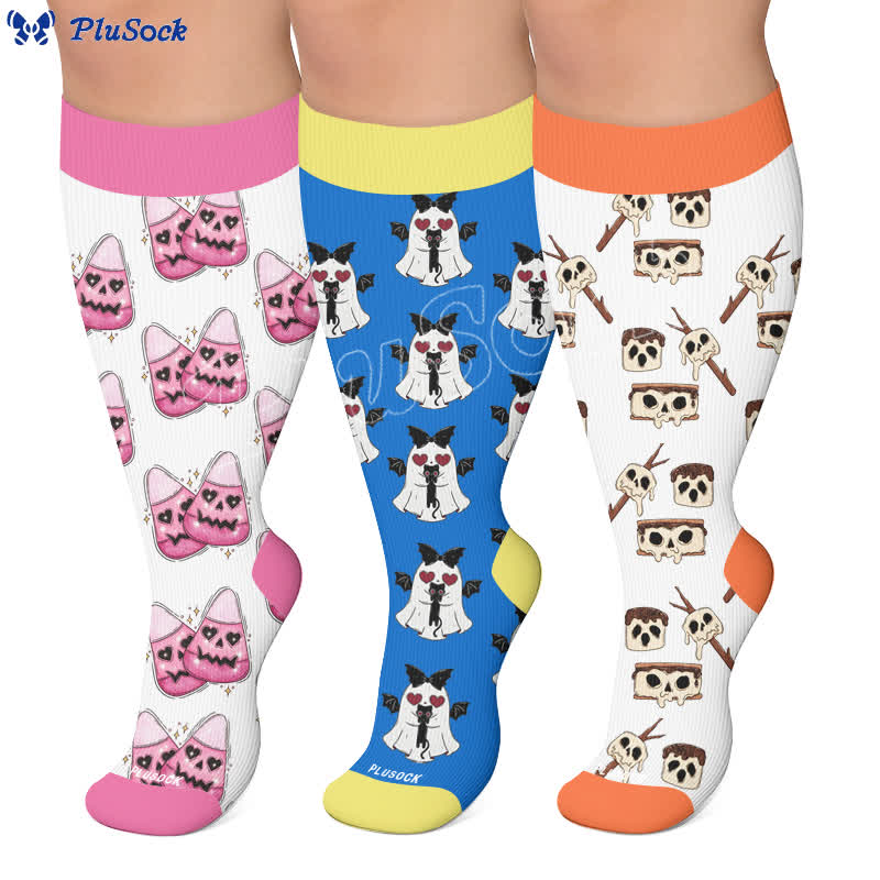 Plus Size Angel Ghost Heart Compression Socks - image 0