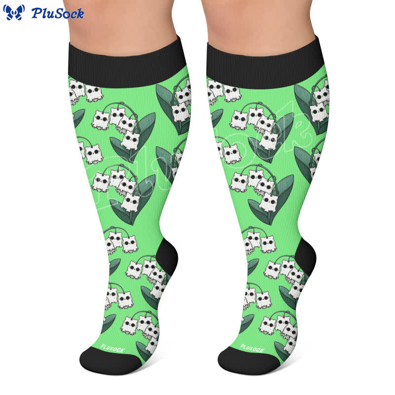 Plus Size Ghostly Skeleton Compression Socks - image 5