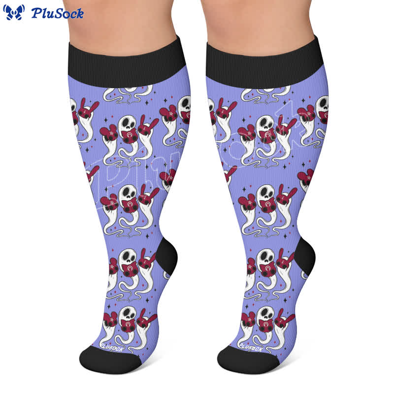 Plus Size Ghostly Skeleton Compression Socks - image 6