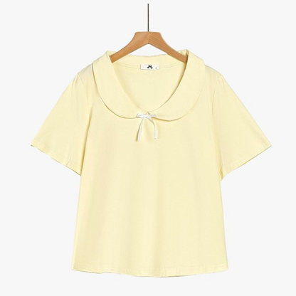 Plus Size Peter Pan Collar Floral Skirt Set - Blouse - 6XL - image 1