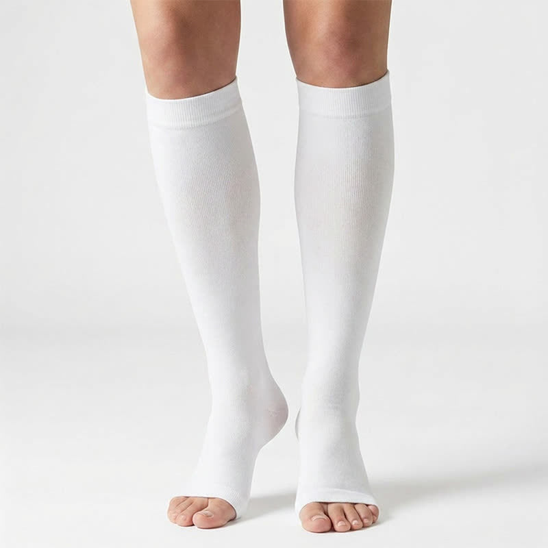 Classic Color Open Toe Compression Socks(5 Pairs) - image 3