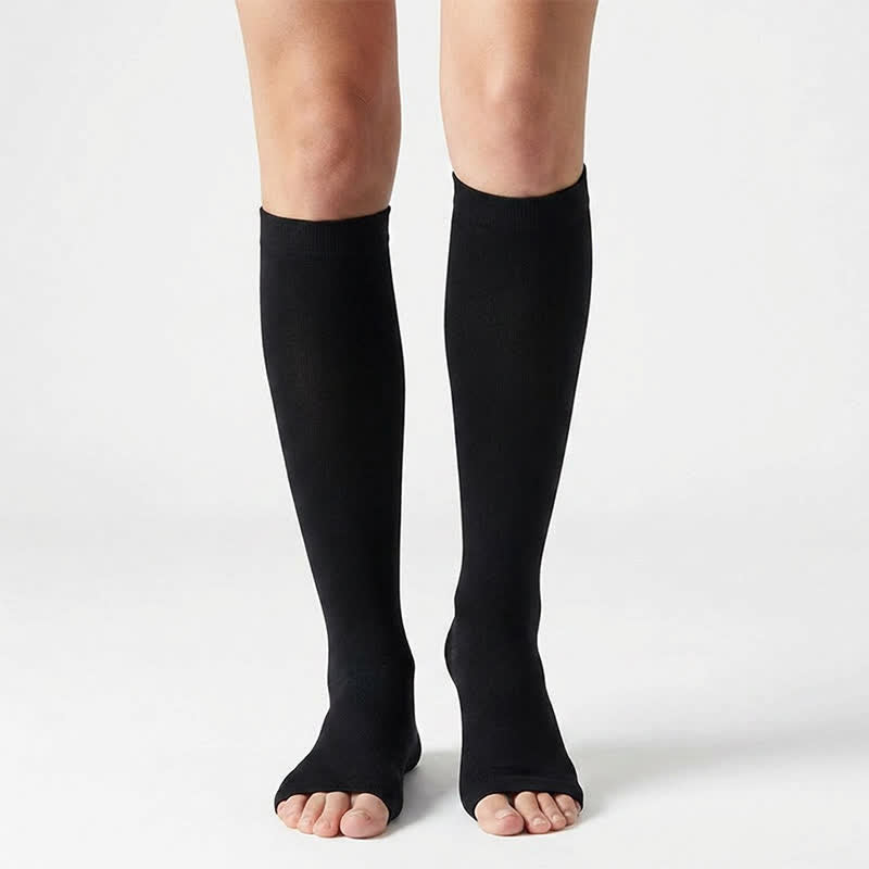 Classic Color Open Toe Compression Socks(5 Pairs) - image 1