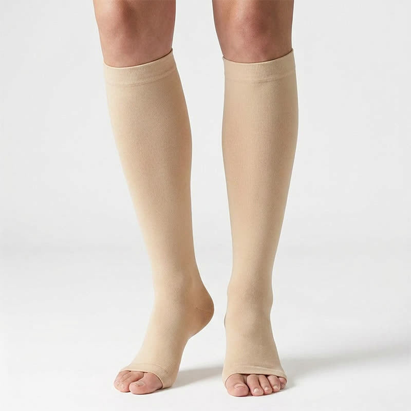 Classic Color Open Toe Compression Socks(5 Pairs) - image 2
