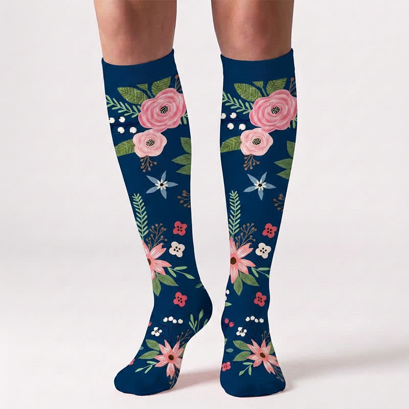 Blooming Flowers Series Compression Socks(6 Pairs) - image 1