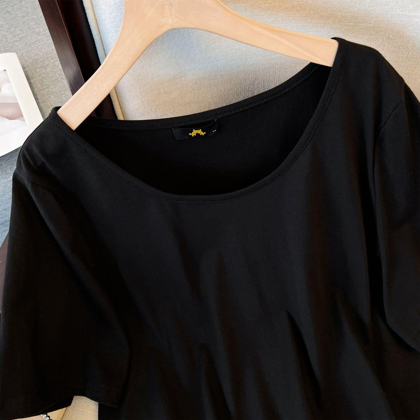 Plus Size Asymmetric Hem Cotton Blouse - image 16