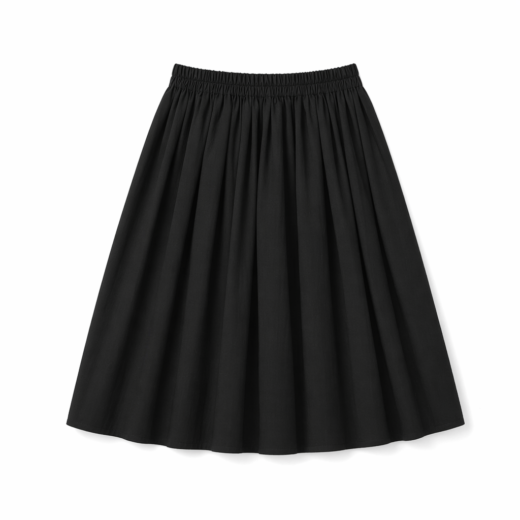 Plus Size Solid Loose Cotton Linen Top Skirt With Pockets Set - Skirt - Black - 6XL - image 20