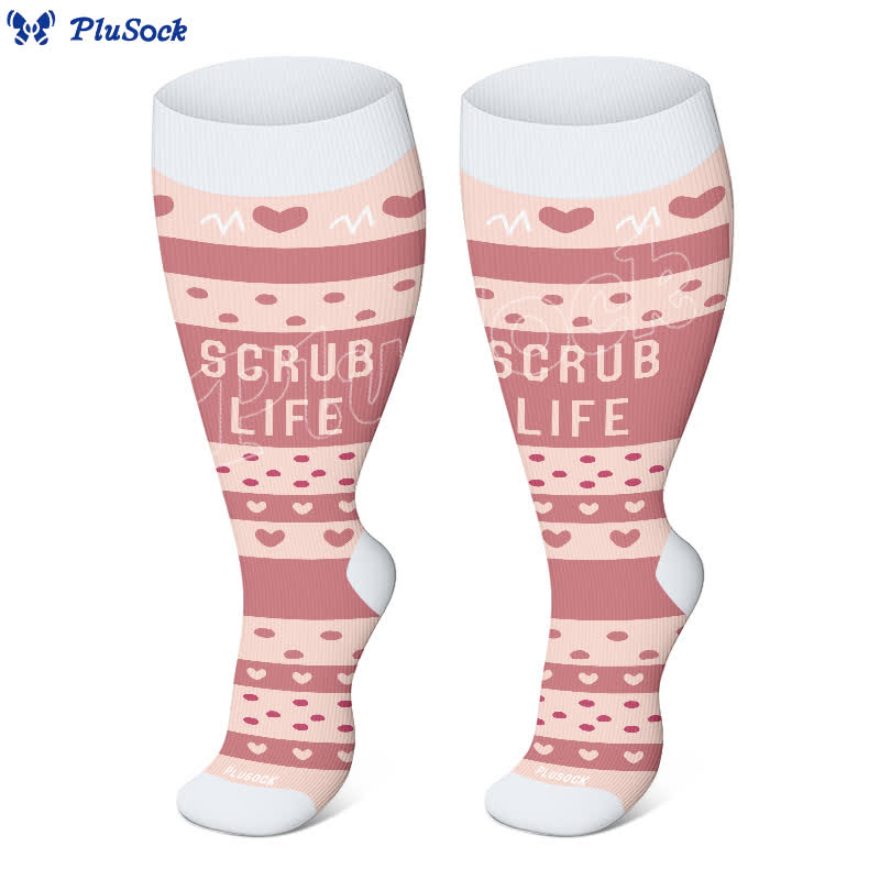 Plus Size Nurse Print Compression Socks(3 Pairs) - image 6