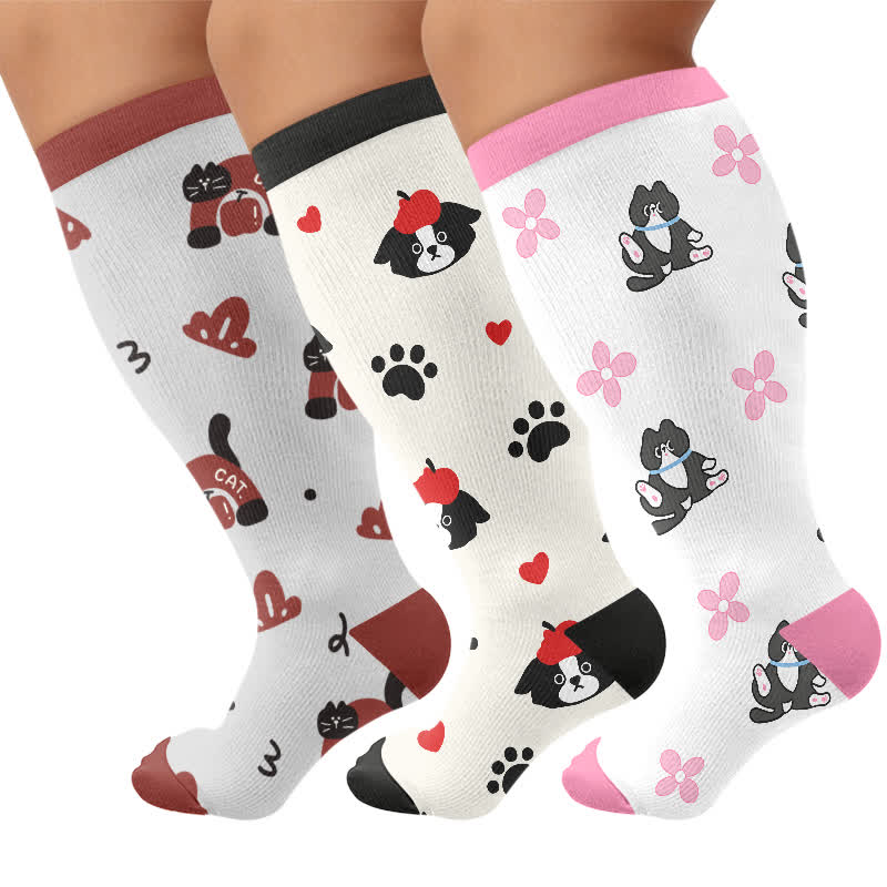 Plus Size Kitty Bloom Compression Socks - image 4