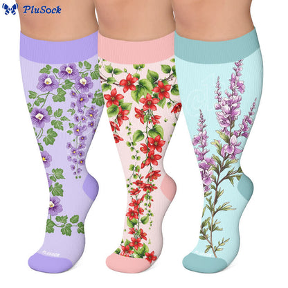 Plus Size Morning glory Compression Socks - image 0