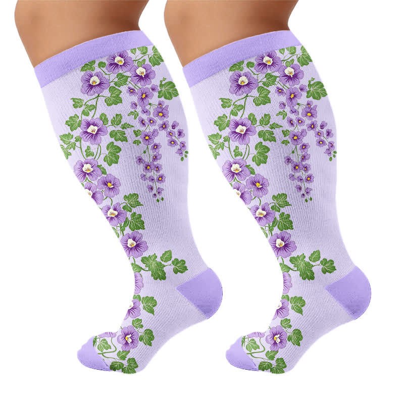 Plus Size Morning glory Compression Socks - image 8