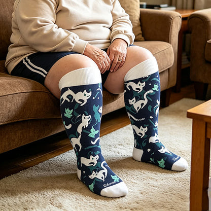 Plus Size Cat Parrot Compression Socks - image 1